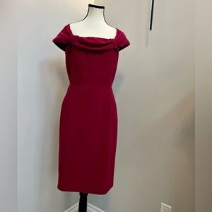 Vintage Christian Dior 2010 Burgundy Wool Dress by John Galliano FR 42